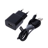 Tinklo įkroviklis 220V USB 1A + laidas micro USB 1m Setty juodas (black) 